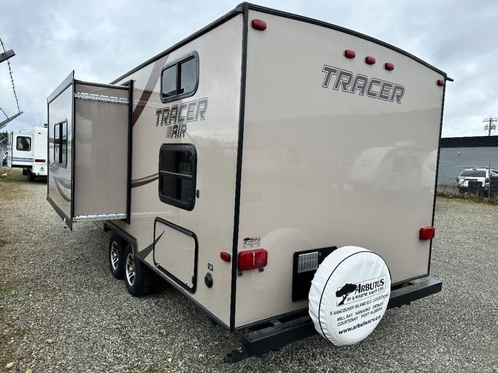 2015 Forest River Tracer exterior back view with slideout