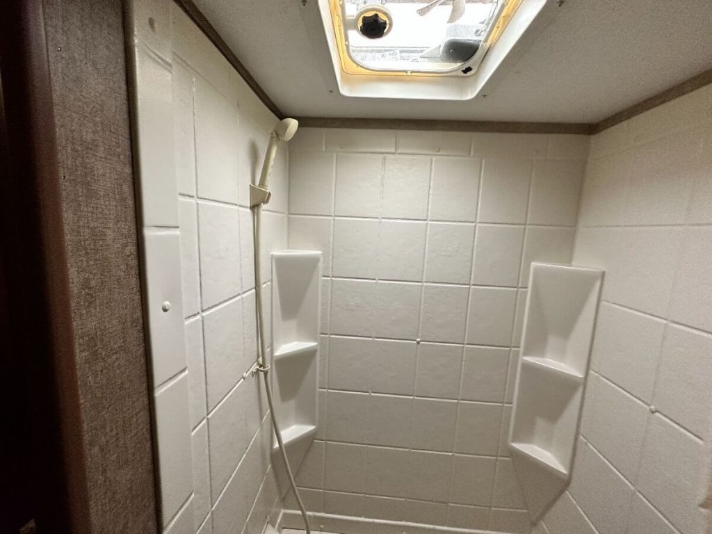 Inside the shower of the 2015 Forest River Tracer