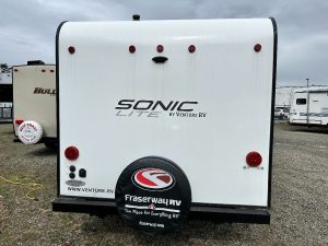 Back exterior view of Sonic Lite, showing spare tire.
