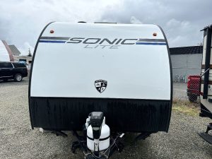 Hitch exterior view of RV